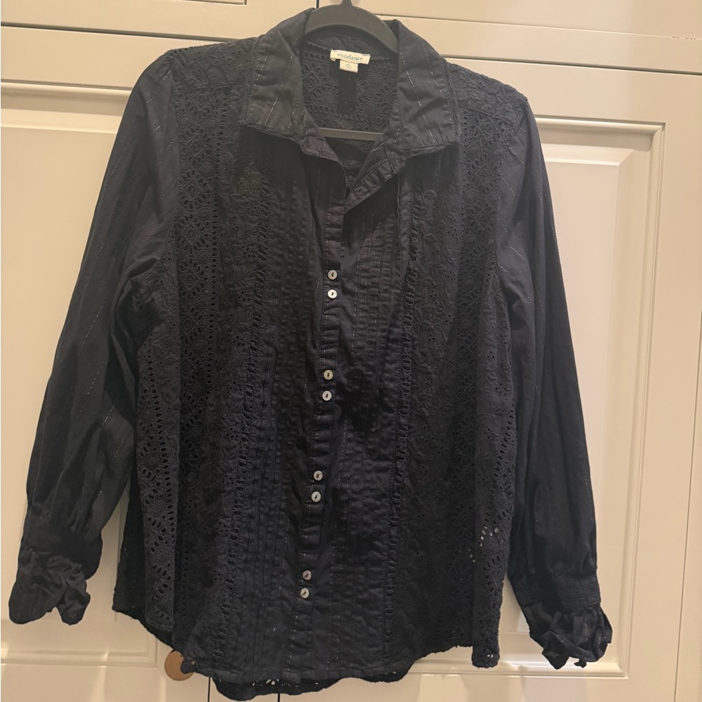 Sundance Midnight Black Lace Blouse